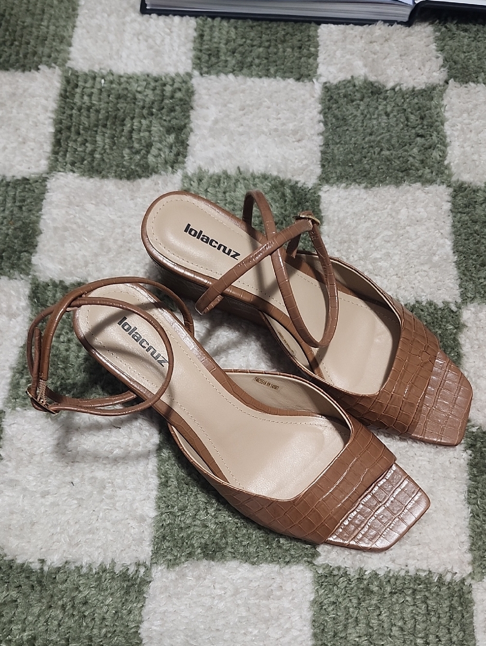 Tan Crocodile Wedges